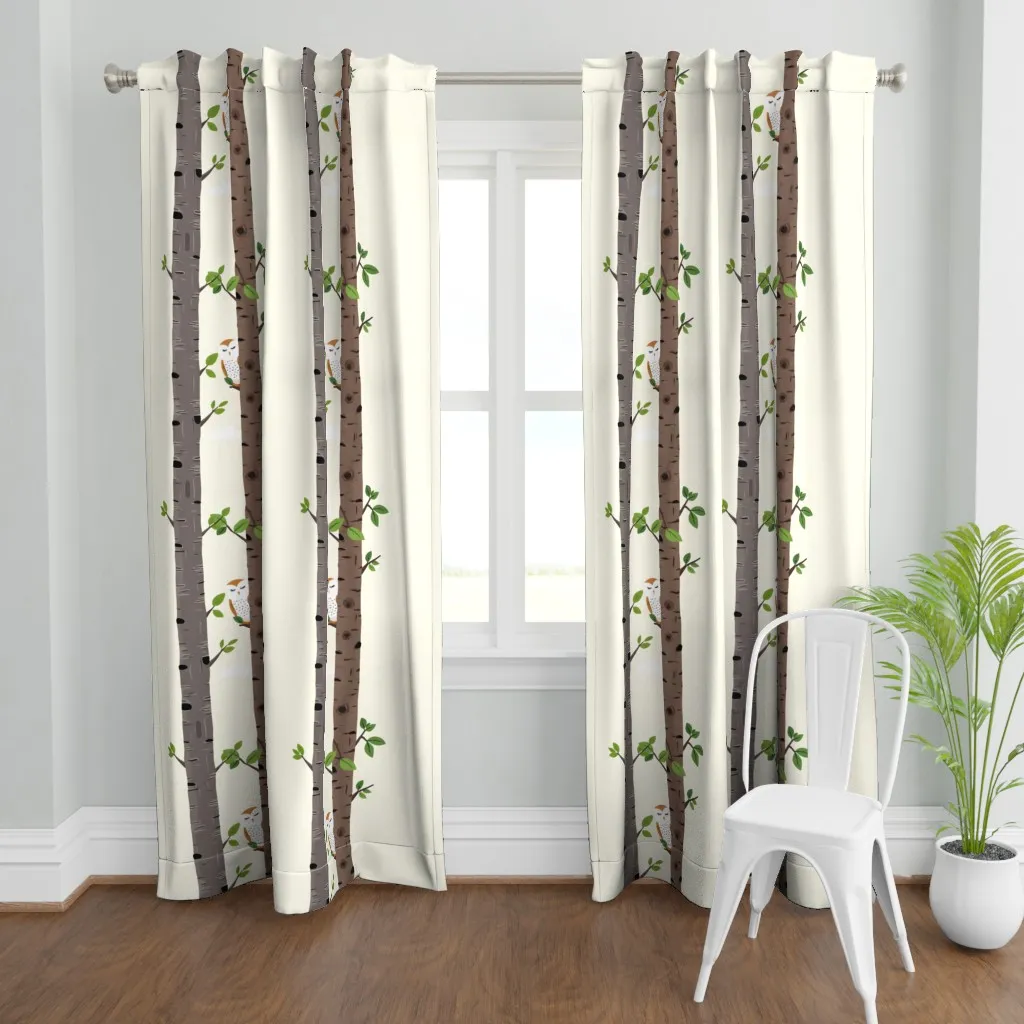 Owl Resting Between Two Curtain Panel - Brown product