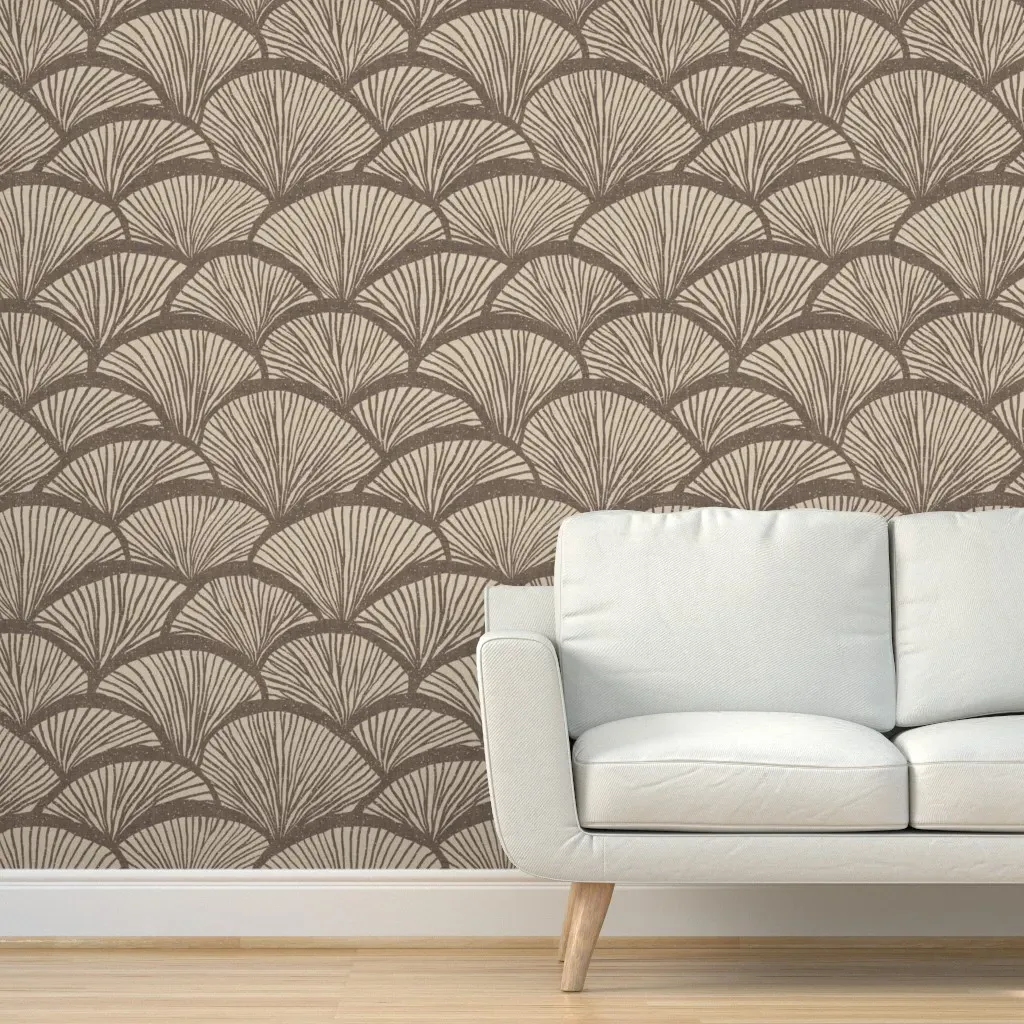 Oyster Mushroom Brush Stroke Peel and Stick Wallpaper - Taupe product