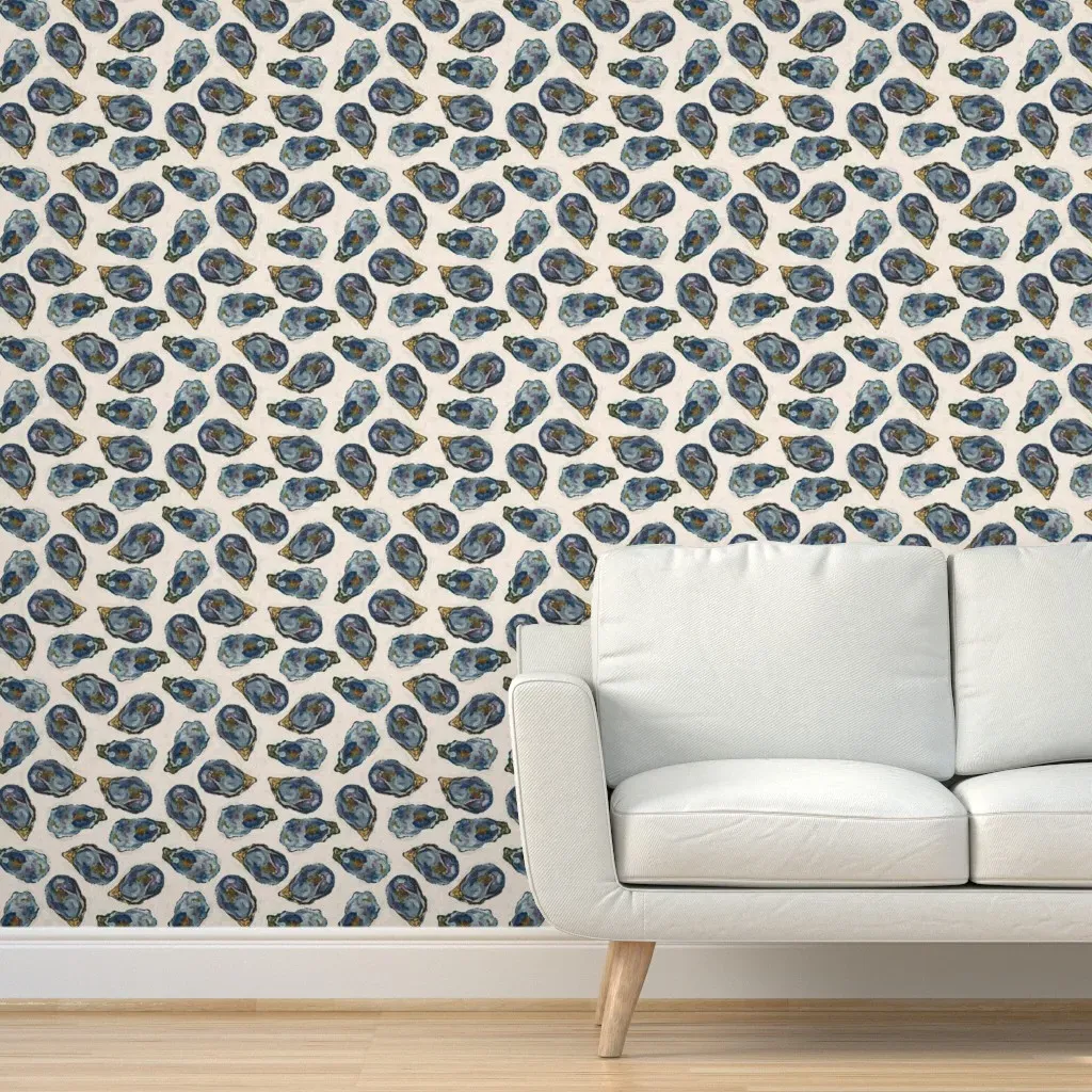 Oyster Toss Peel and Stick Wallpaper - Blue-Gray product