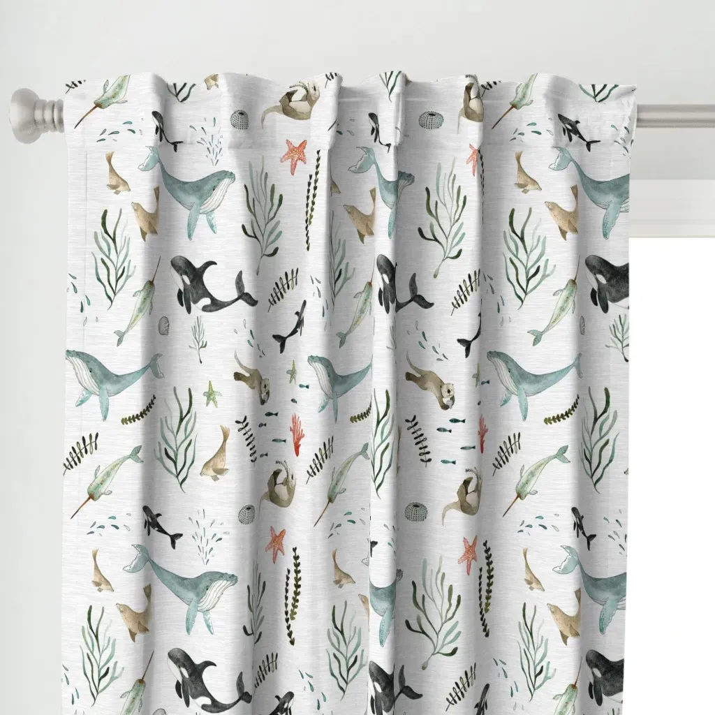 Pacific Ocean Medium Curtain Panel - Light Blue alternate view