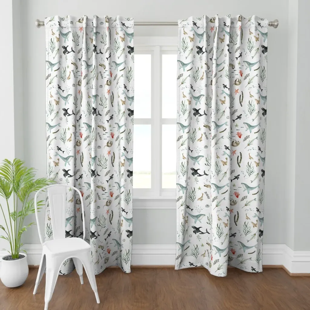 Pacific Ocean Medium Curtain Panel - Light Blue product