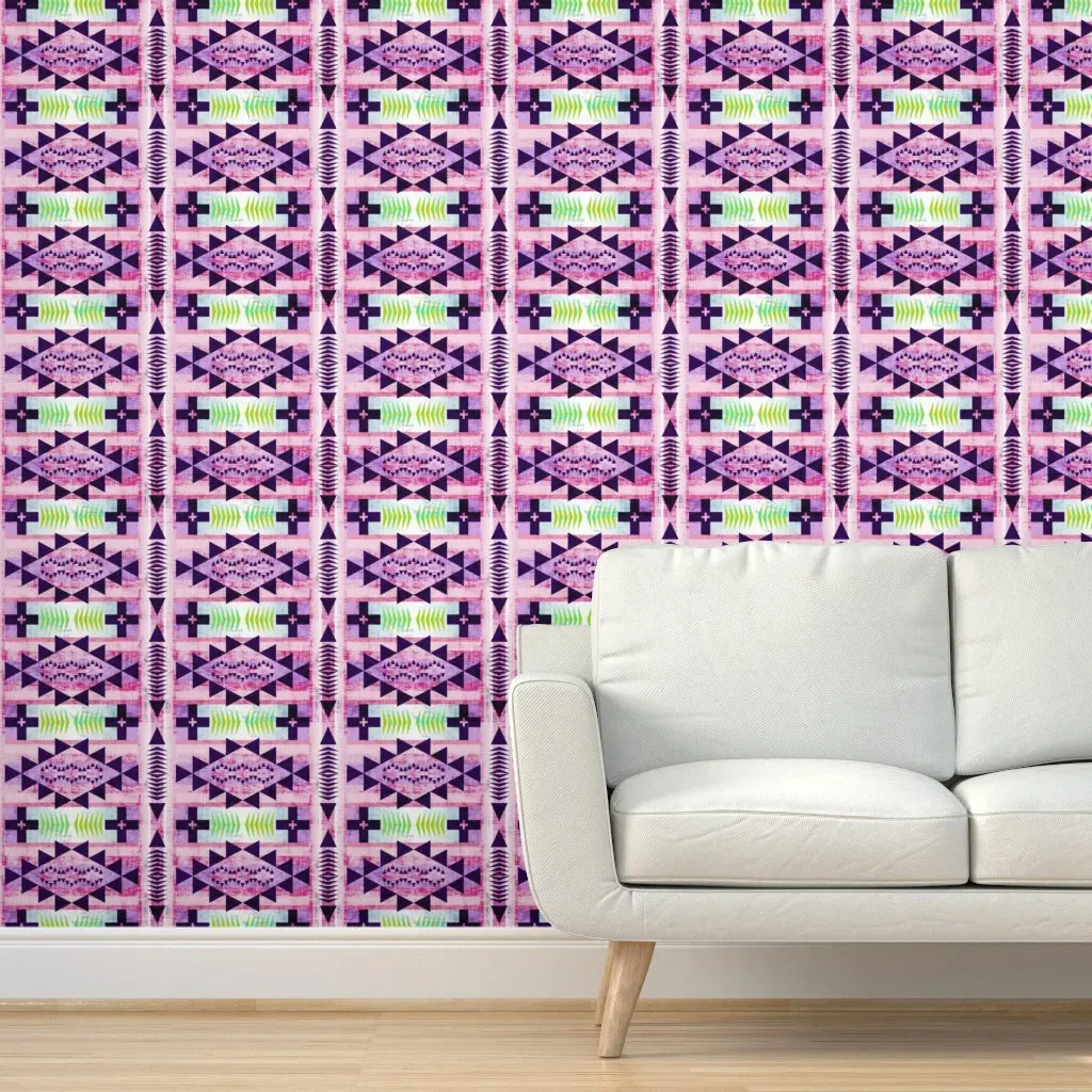 Pacific Tribal Jelly Peel and Stick Wallpaper - Purple product