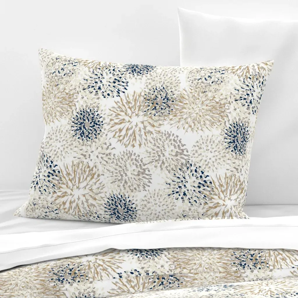 Paducaru Floralexplosion Standard Knife Edge Cushion - Beige, Cotton Sateen product