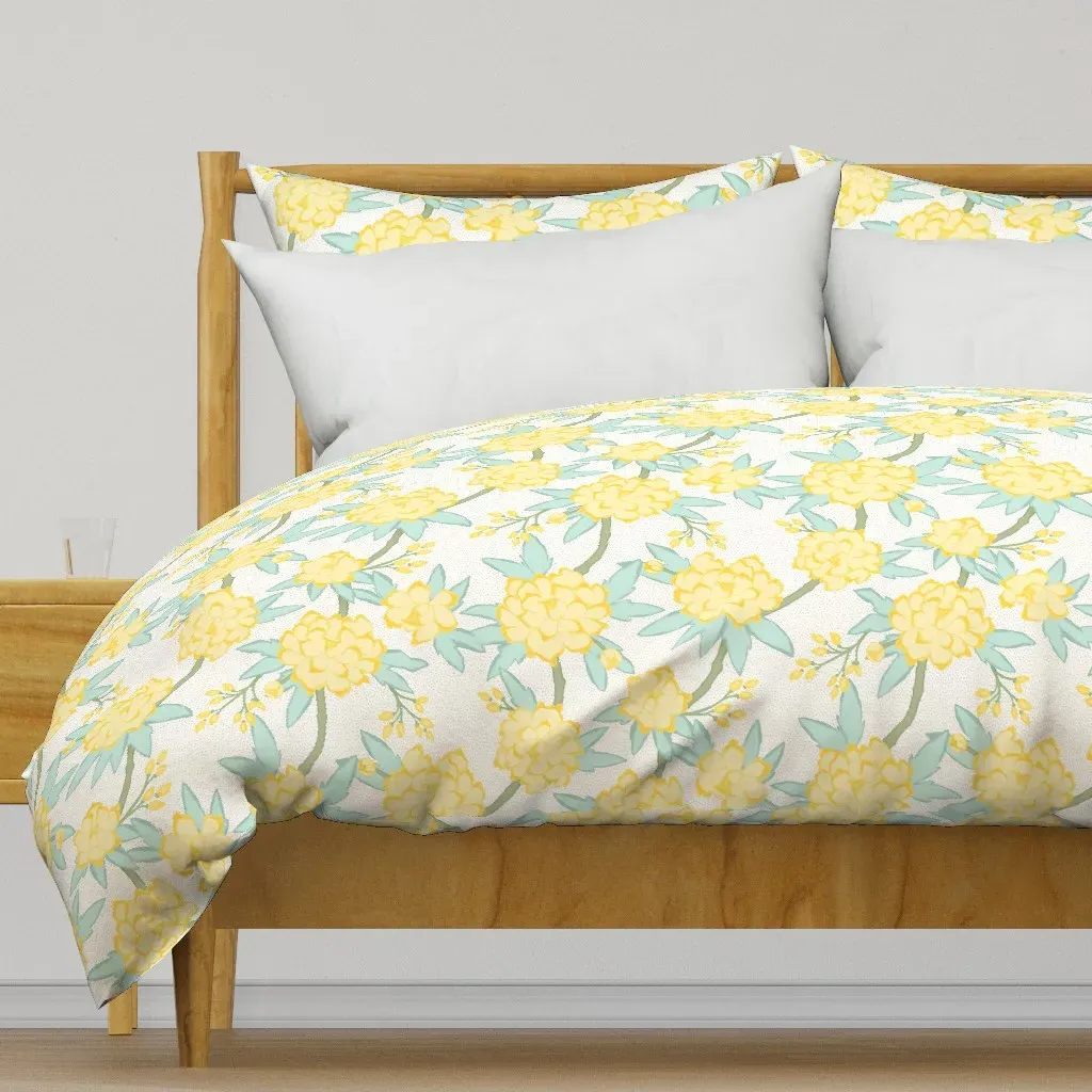 Paeonia Duvet Cover - Pale Yellow product