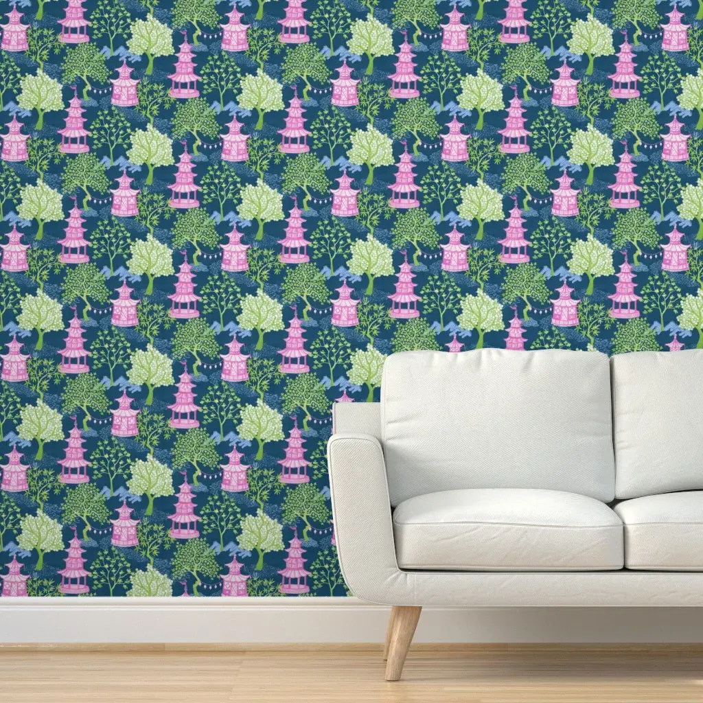 Pagoda Forest Brandi Peel and Stick Wallpaper - Pink product
