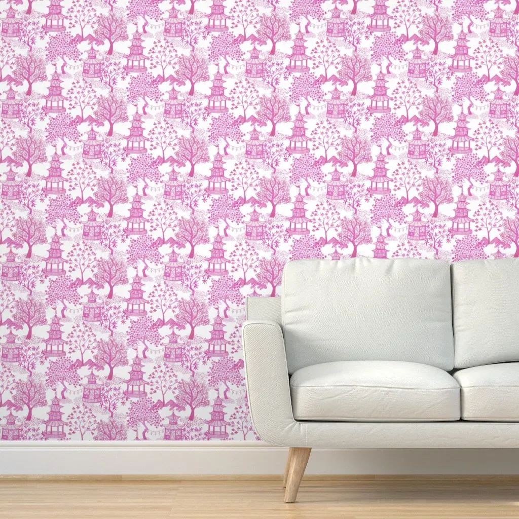Pagoda Forest Peel and Stick Wallpaper - Pink product