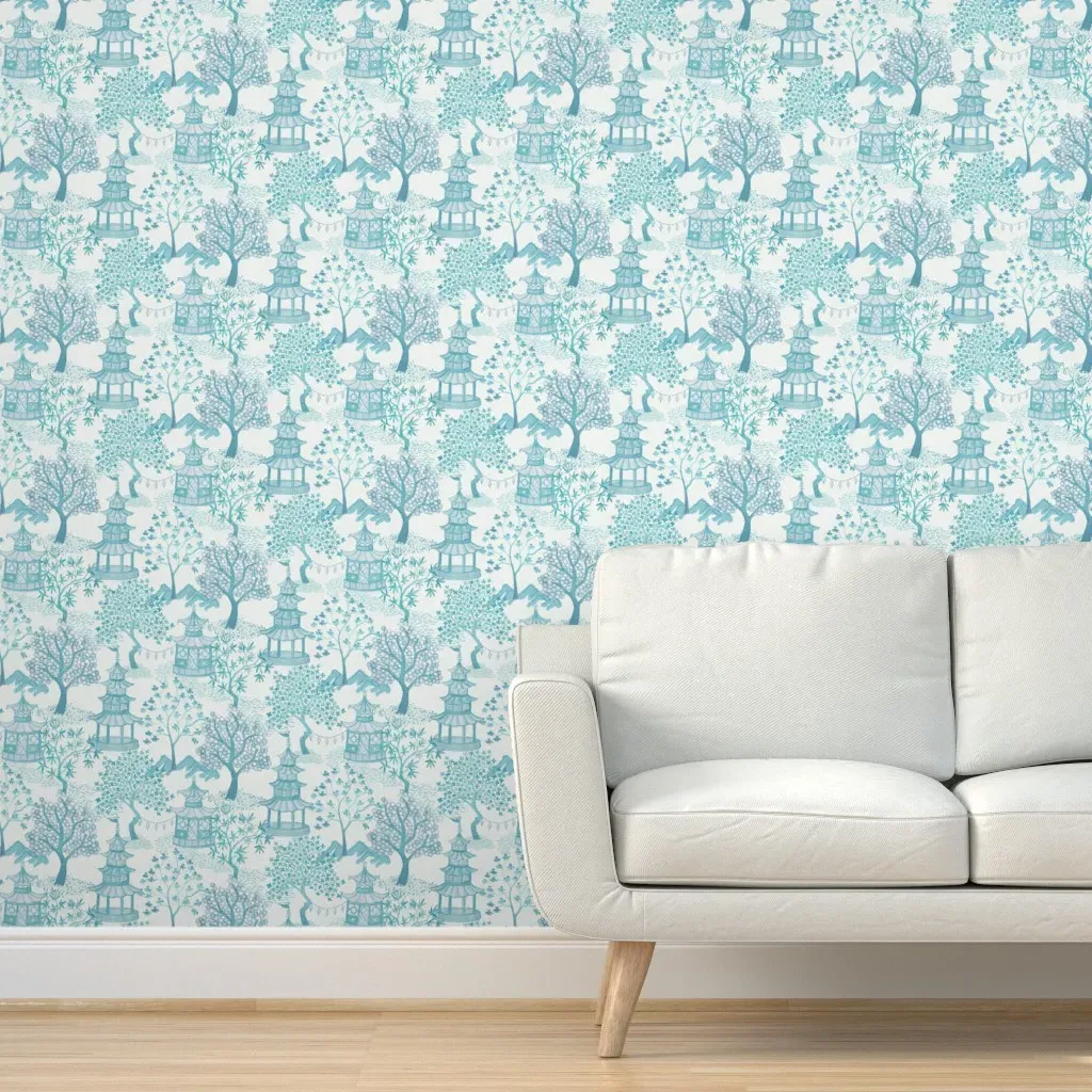 Pagoda Forest Peel and Stick Wallpaper - Teal product