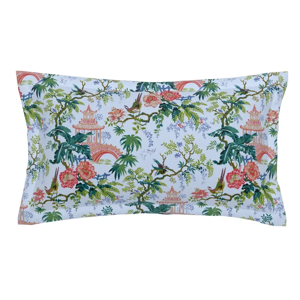 Pagoda Toile Kate 2 King Pillow Sham - Pink product