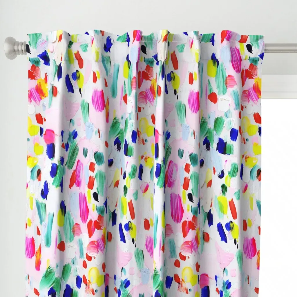 Paint Palette Curtain Panel - Pink alternate view