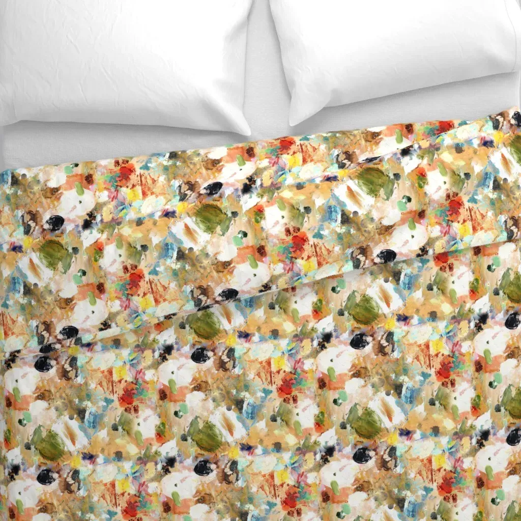 Paint Palette Splotches Duvet Cover - Beige alternate view