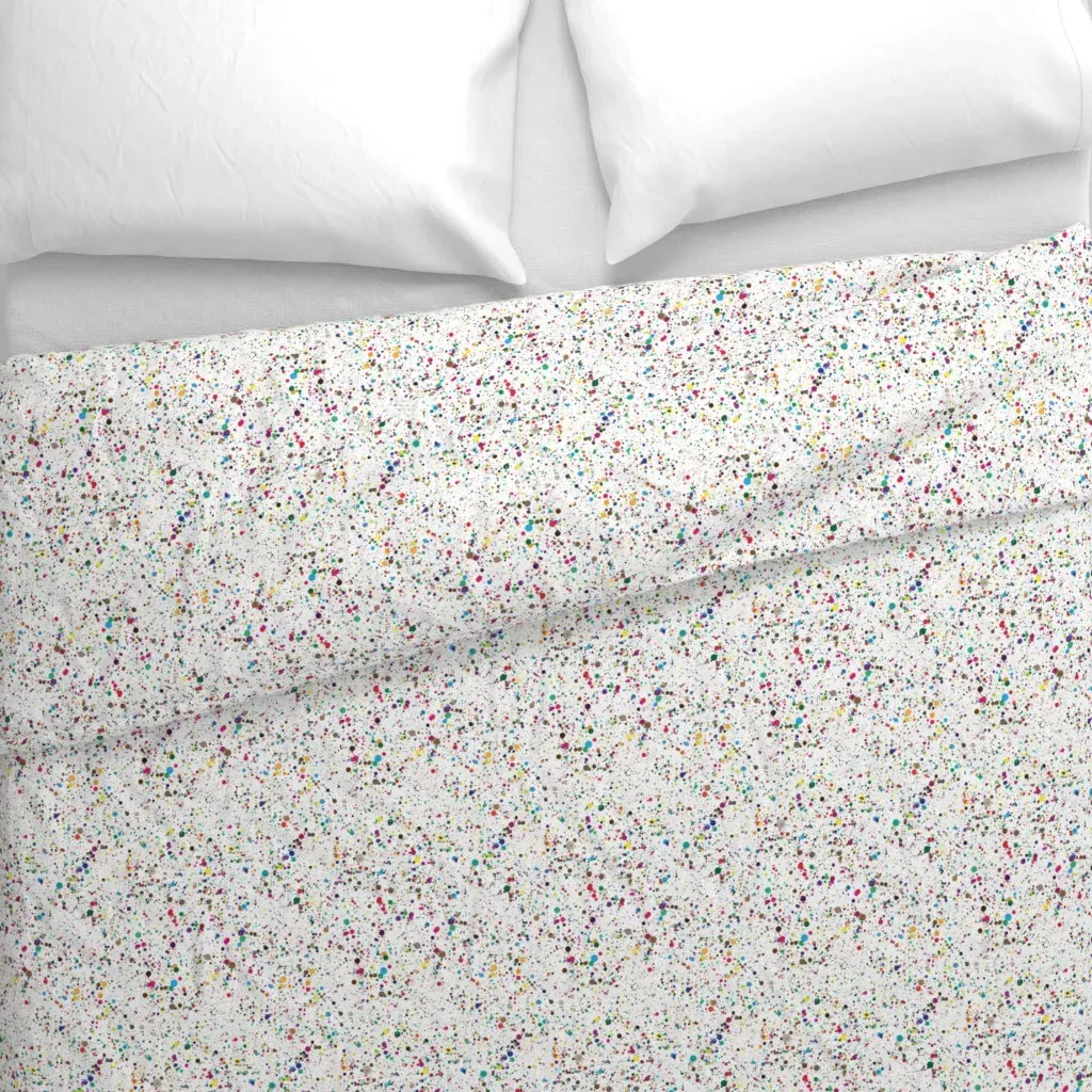 Paint Splatters Red Blue Black Duvet Cover - White alternate view