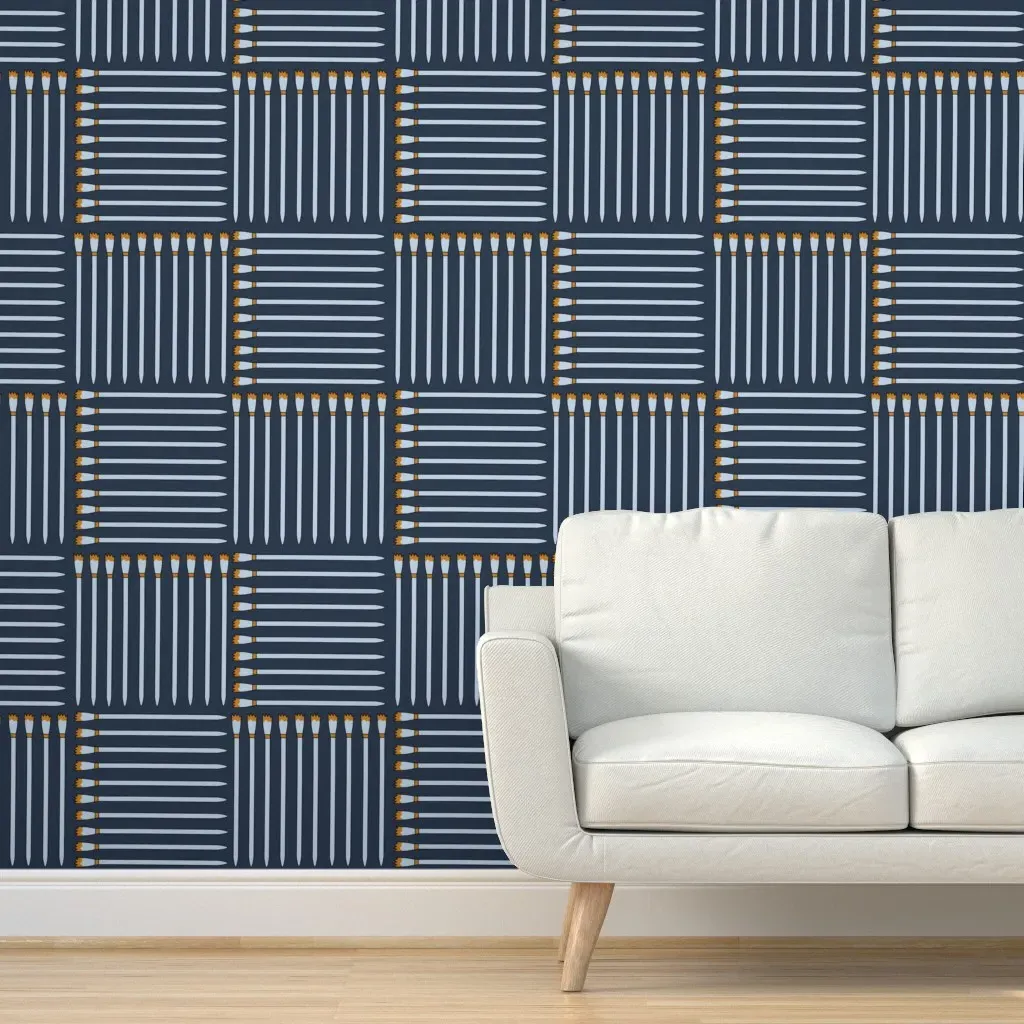Paintbrush Crosshatch Peel and Stick Wallpaper - Navy product