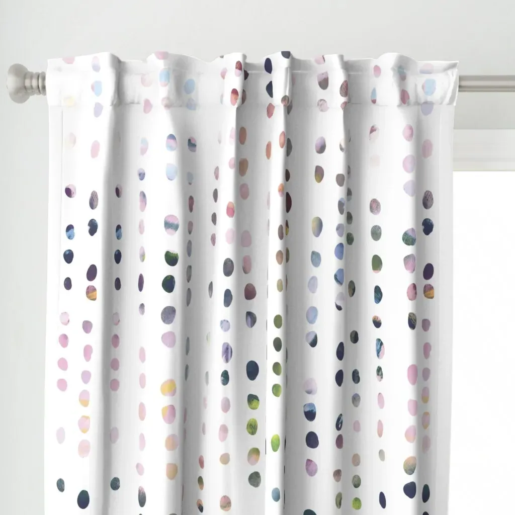 Painted Dots Large Curtain Panel - Dusty Rose alternate view