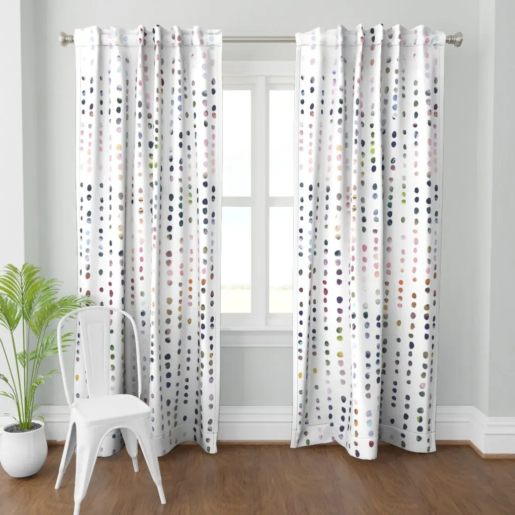 Painted Dots Large Curtain Panel - Dusty Rose product