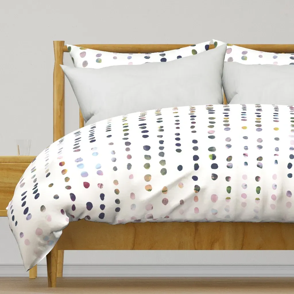 Painted Dots Large Scale Duvet Cover - Dusty Rose product