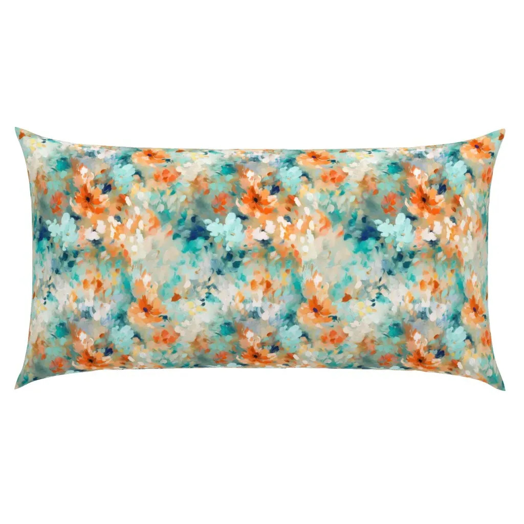 Painted Flowers Abstract King Pillow Sham - Coral product