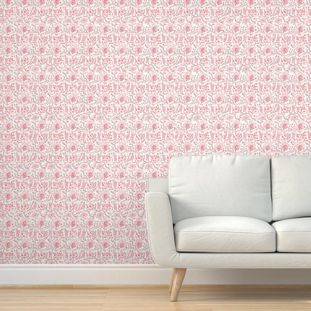 Painted Garden Peel and Stick Wallpaper - Pink product