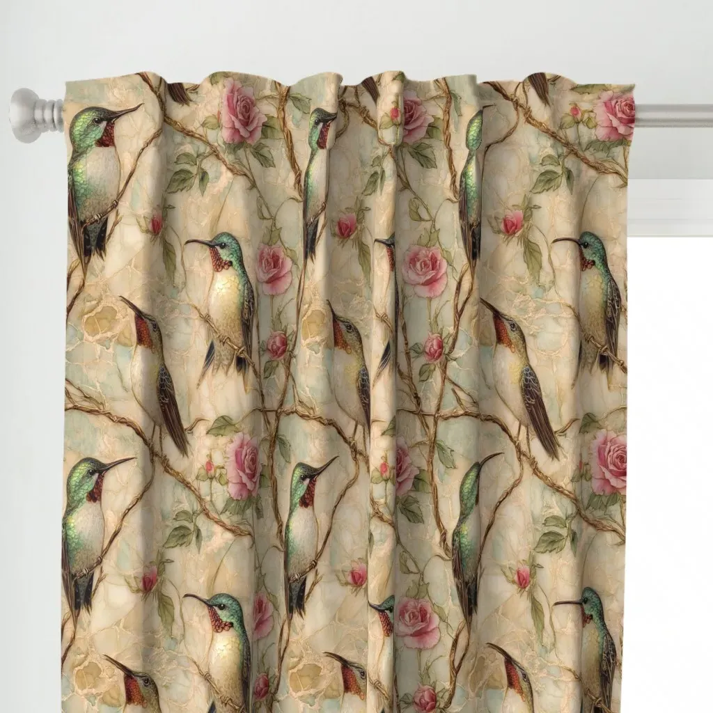 Painted Marble Curtain Panel - Green alternate view