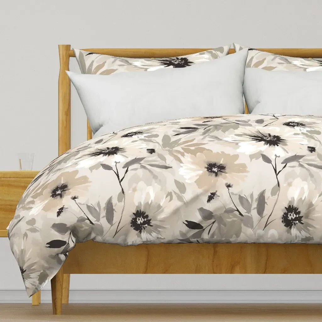 Painted Neutral Ivory Duvet Cover - Beige product