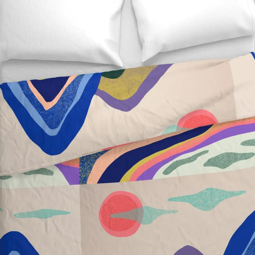 Painted Panorama Duvet Cover - Dark Blue alternate view