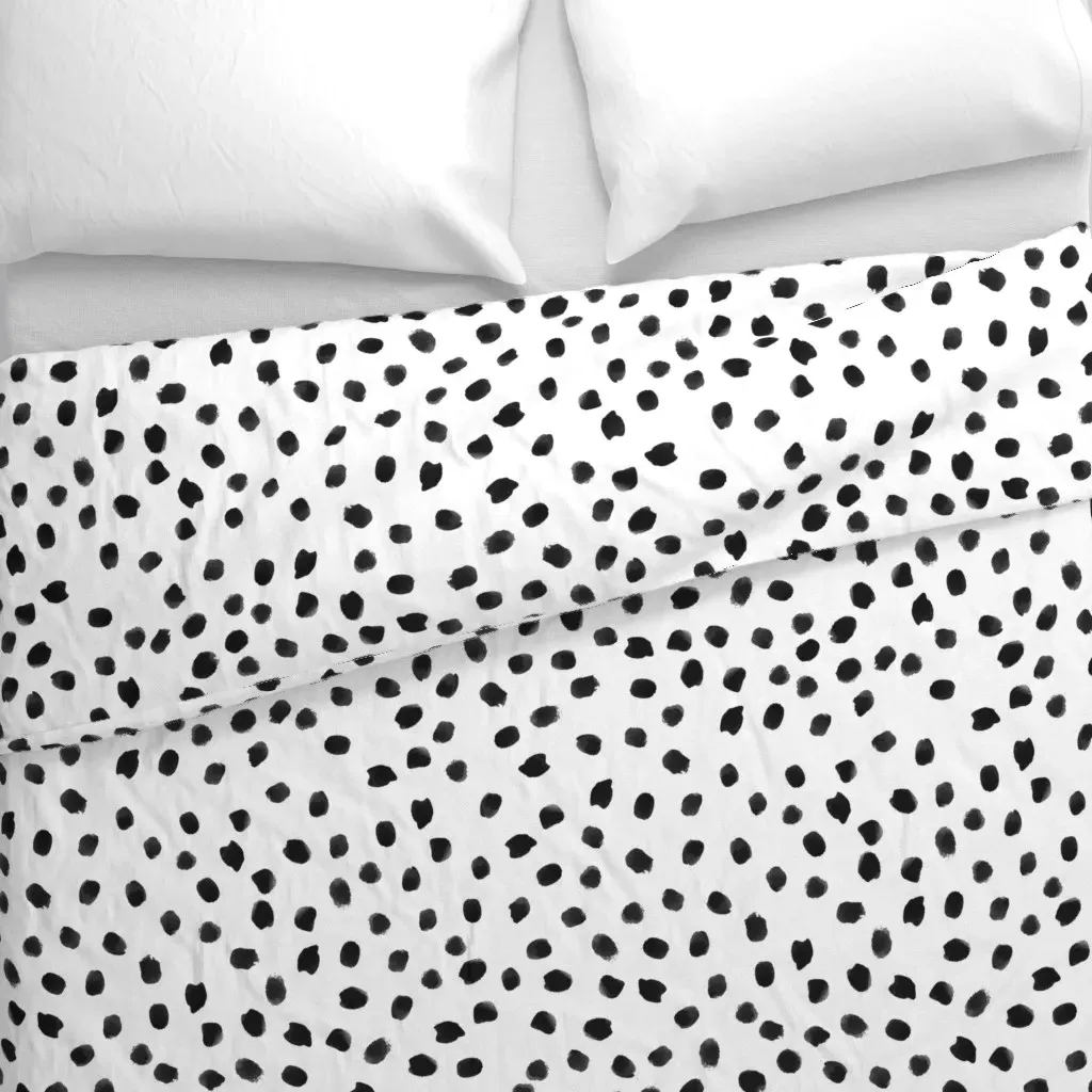 Painted Polka Dots Duvet Cover - Black alternate view