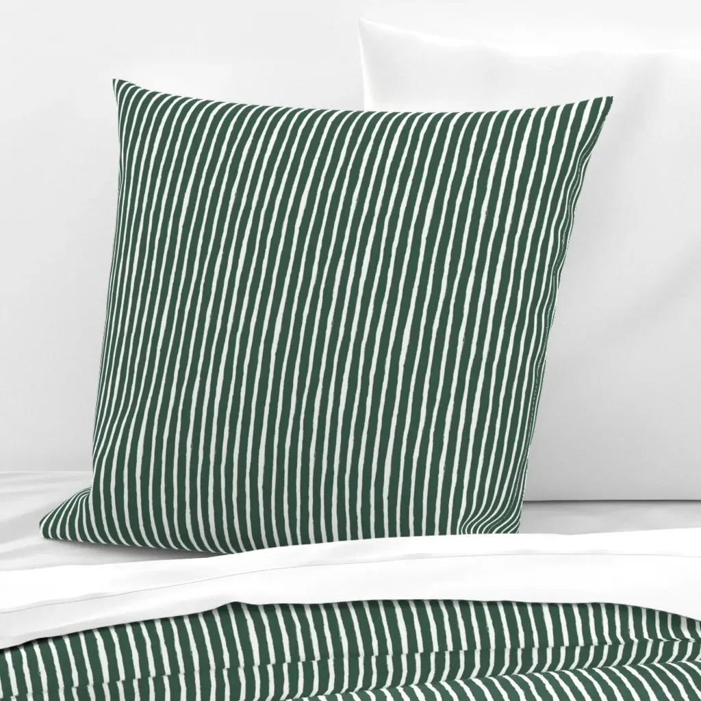 Painted Stripes Euro Pillow Sham - Hunter Green product