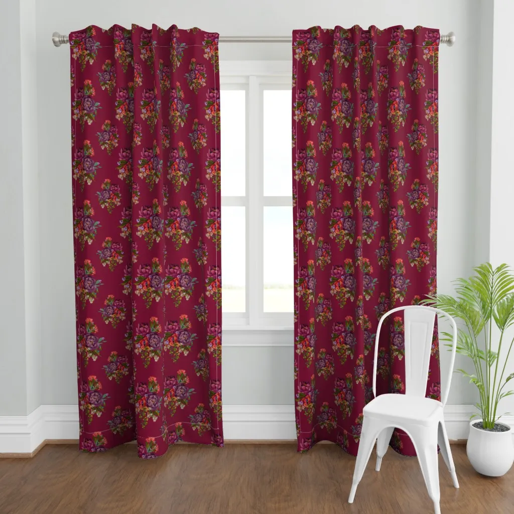 Painterly Floral Curtain Panel - Purple product