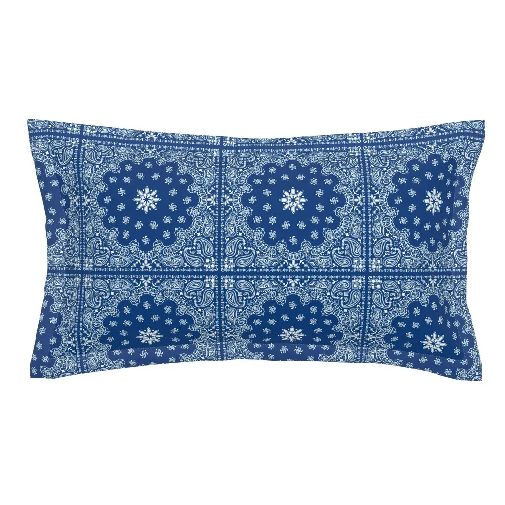 Paisley Bandana King Size Pillow Sham - Royal Blue product