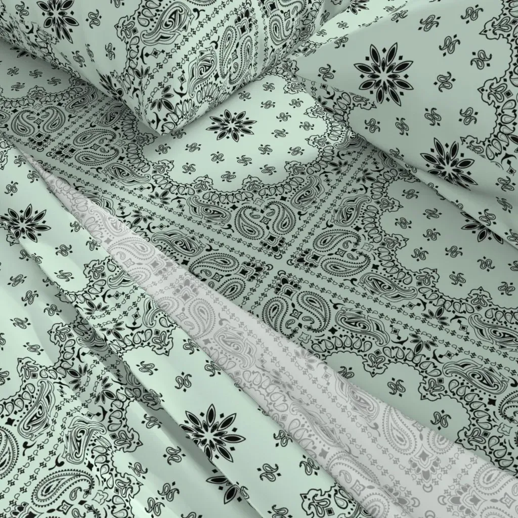 Paisley Bandana King Size Sheet Set - Mint Green alternate view
