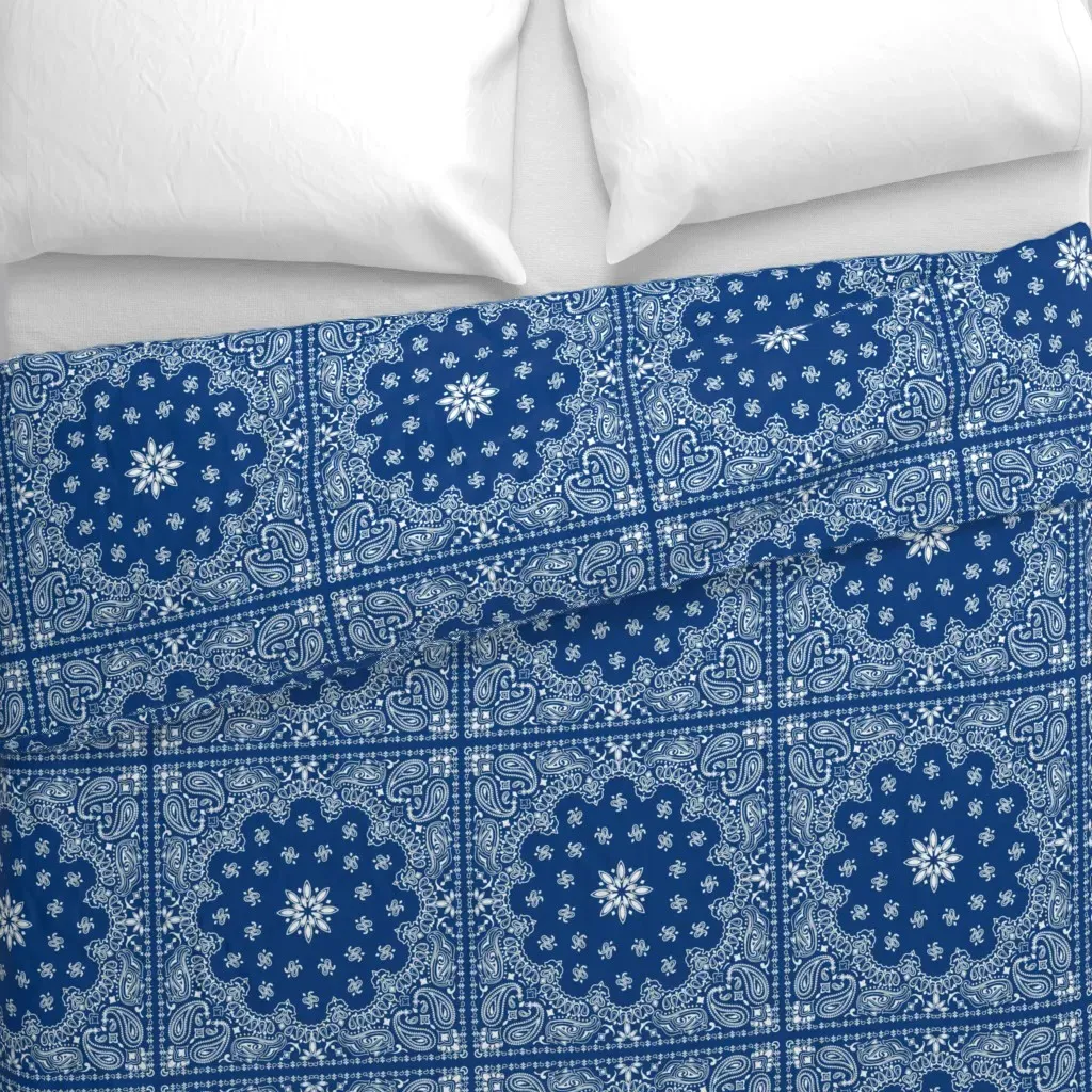 Paisley Bandana Scarf Duvet Cover - Royal Blue alternate view
