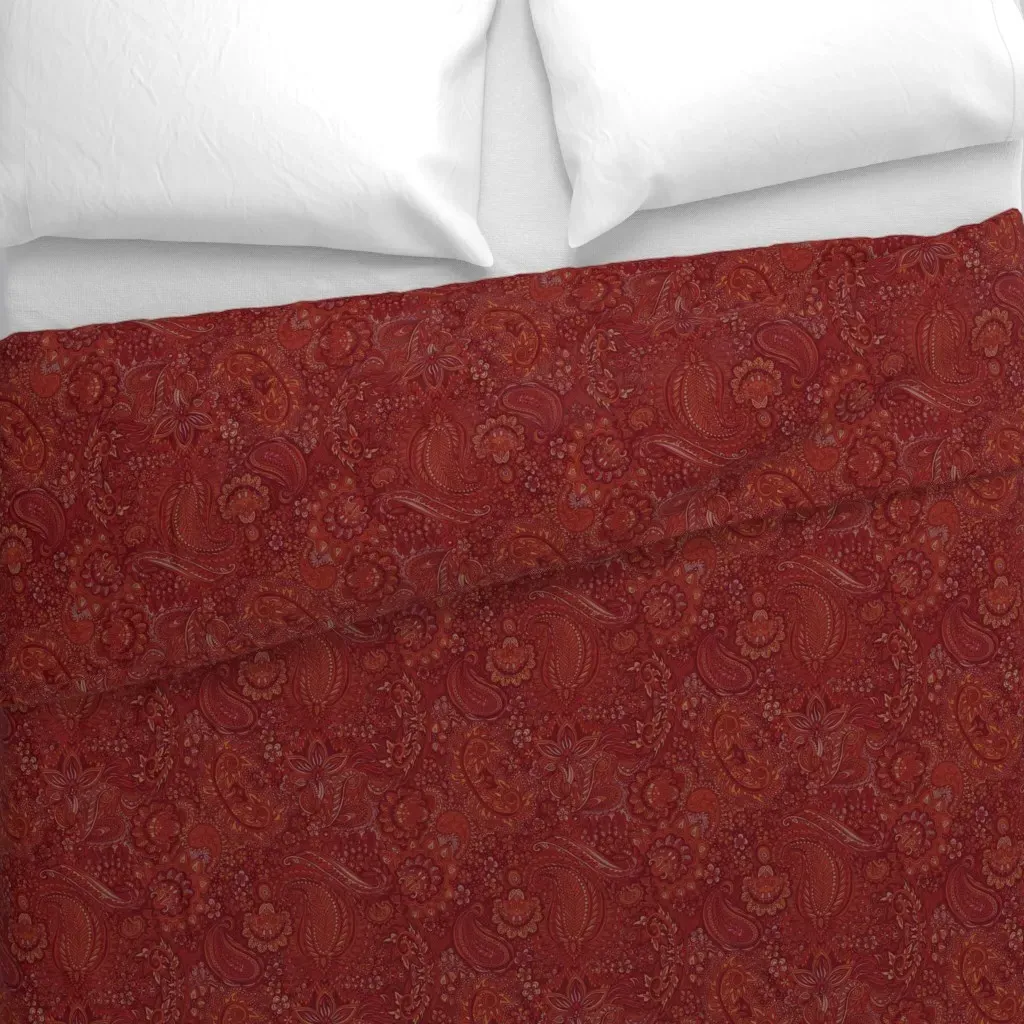 Paisley Duvet Cover - Crimson alternate view