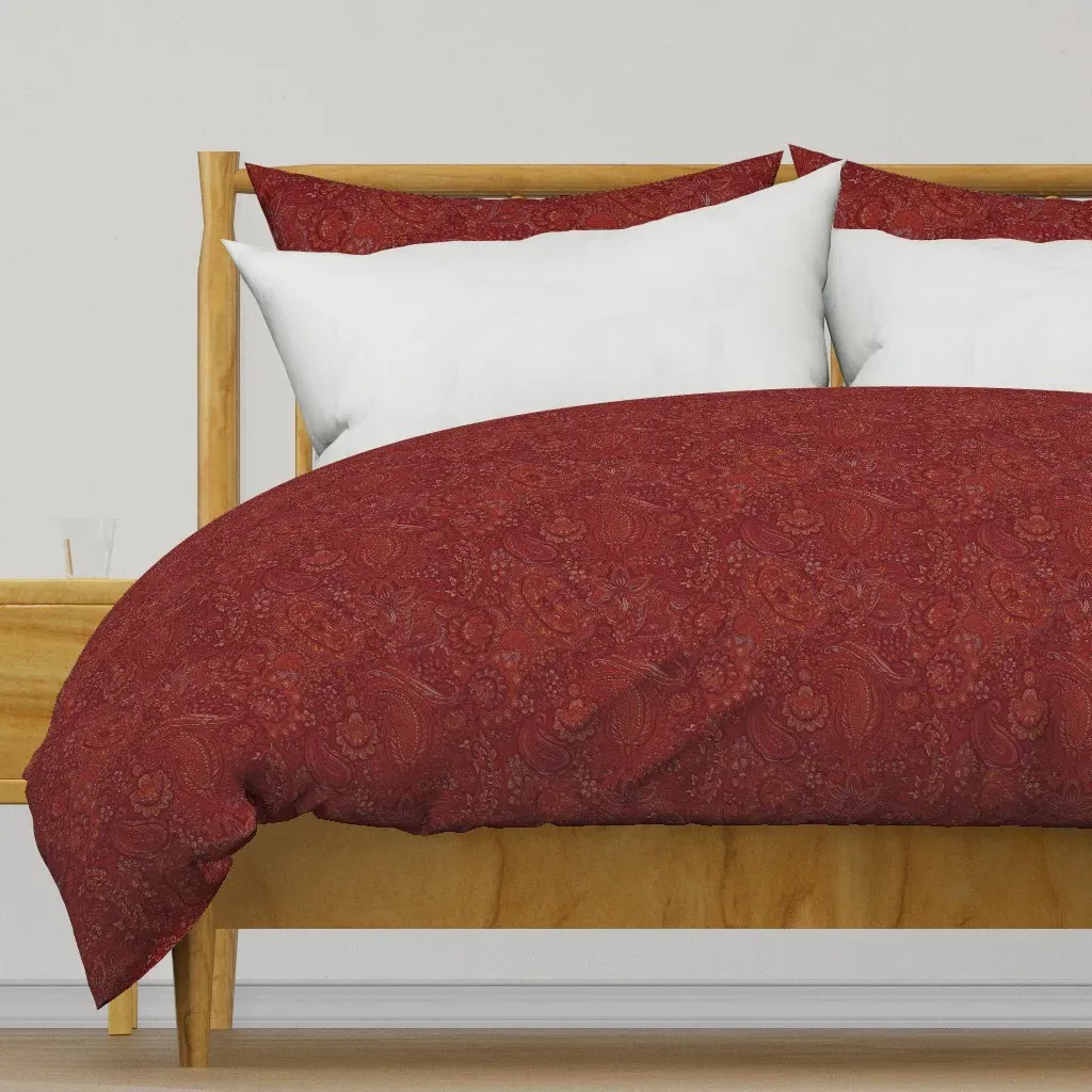 Paisley Duvet Cover - Crimson product