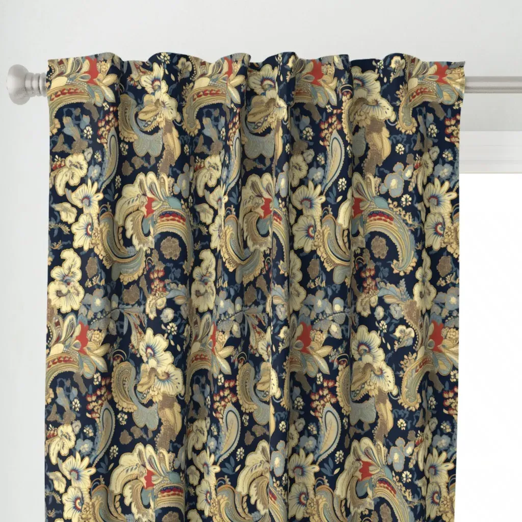 Paisley Inspired Curtain Panel - Cream alternate view