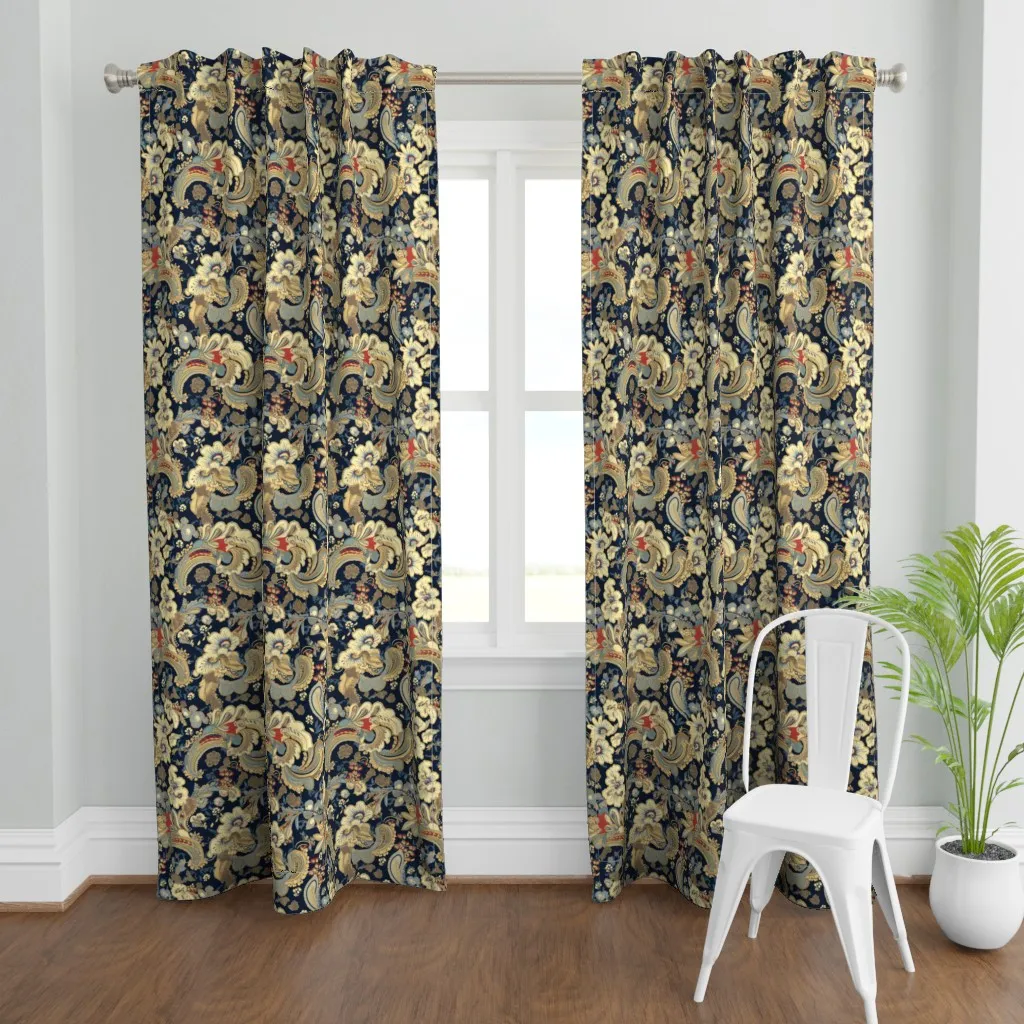 Paisley Inspired Curtain Panel - Cream product
