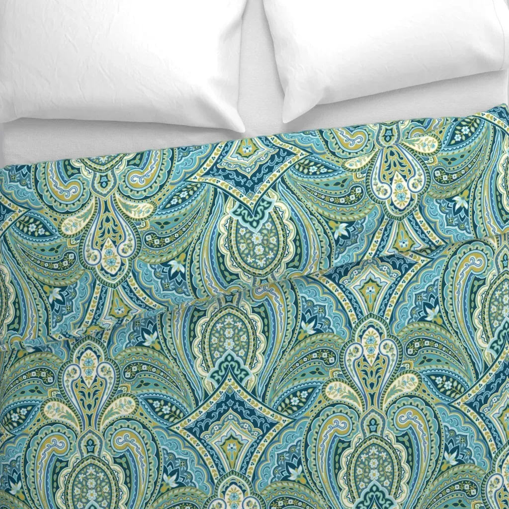 Paisley Large Duvet Cover - Teal alternate view