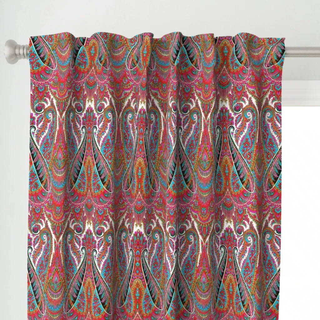 Paisley Sublime Curtain Panel - Red alternate view