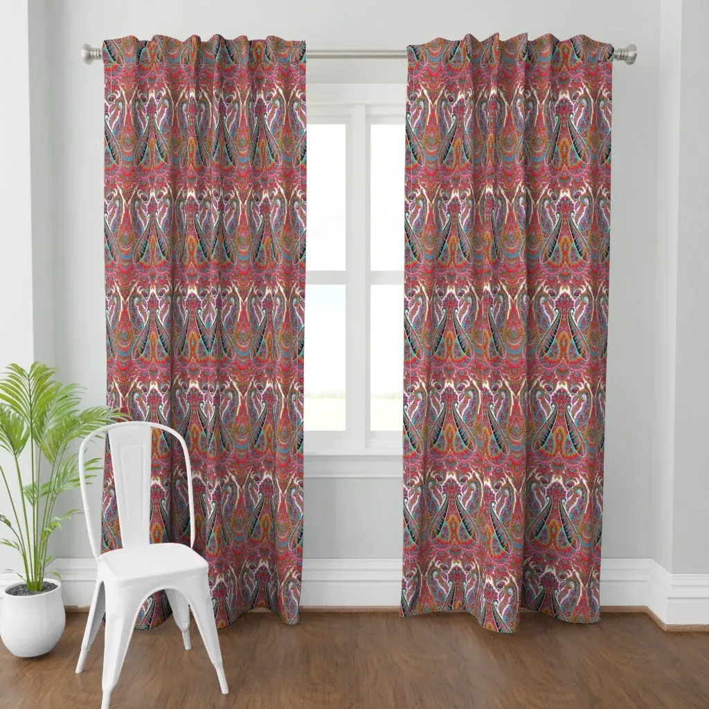 Paisley Sublime Curtain Panel - Red product