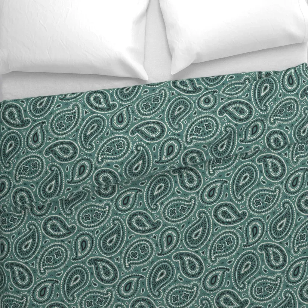 Paisley Teardrops Duvet Cover - Teal alternate view