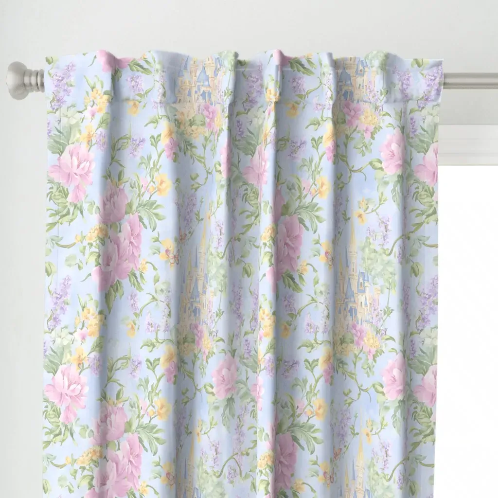 Palace In Petals Curtain Panel - Pink alternate view