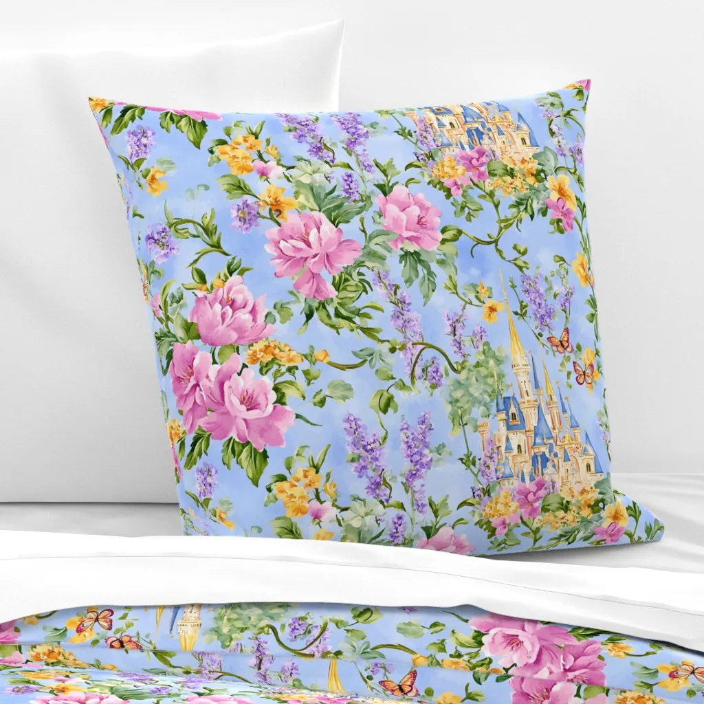 Palace In Petals Euro Pillow Sham - Pink product