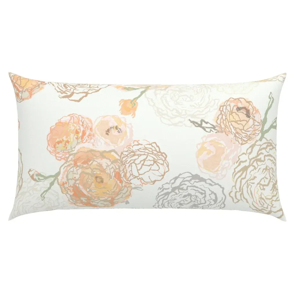 Pale Ranunculus King Pillow Sham - Peach product