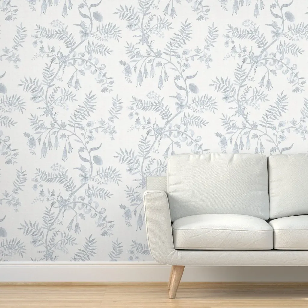 Pallavi Monochromatic Peel and Stick Wallpaper - Dusty Blue product