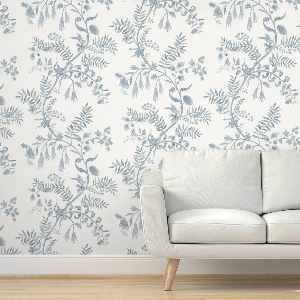 Pallavi Peel and Stick Wallpaper - Indigo, Light Cream product