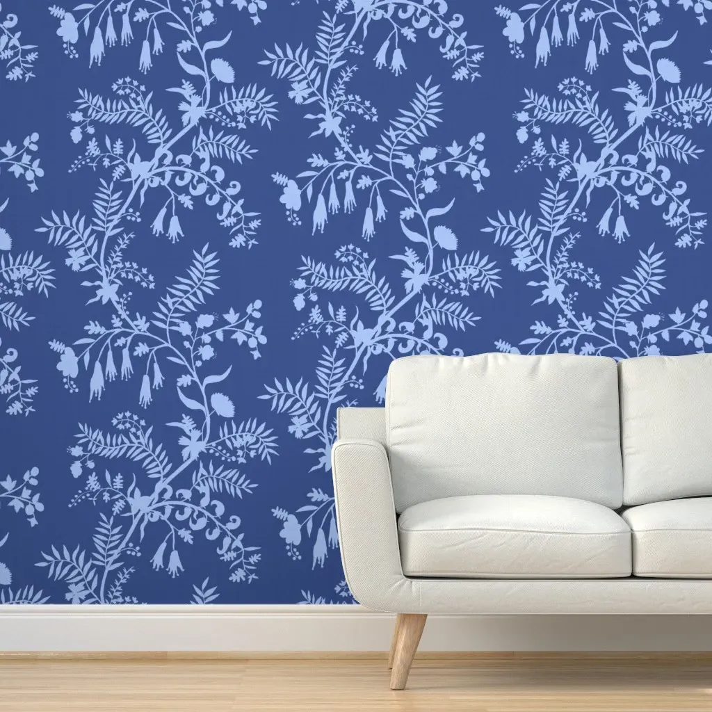 Pallavi Silhouette Peel and Stick Wallpaper - Light Blue product
