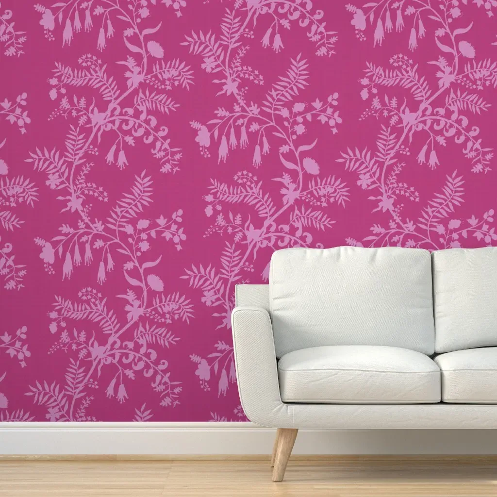 Pallavi Silhouette Peel and Stick Wallpaper - Pink product