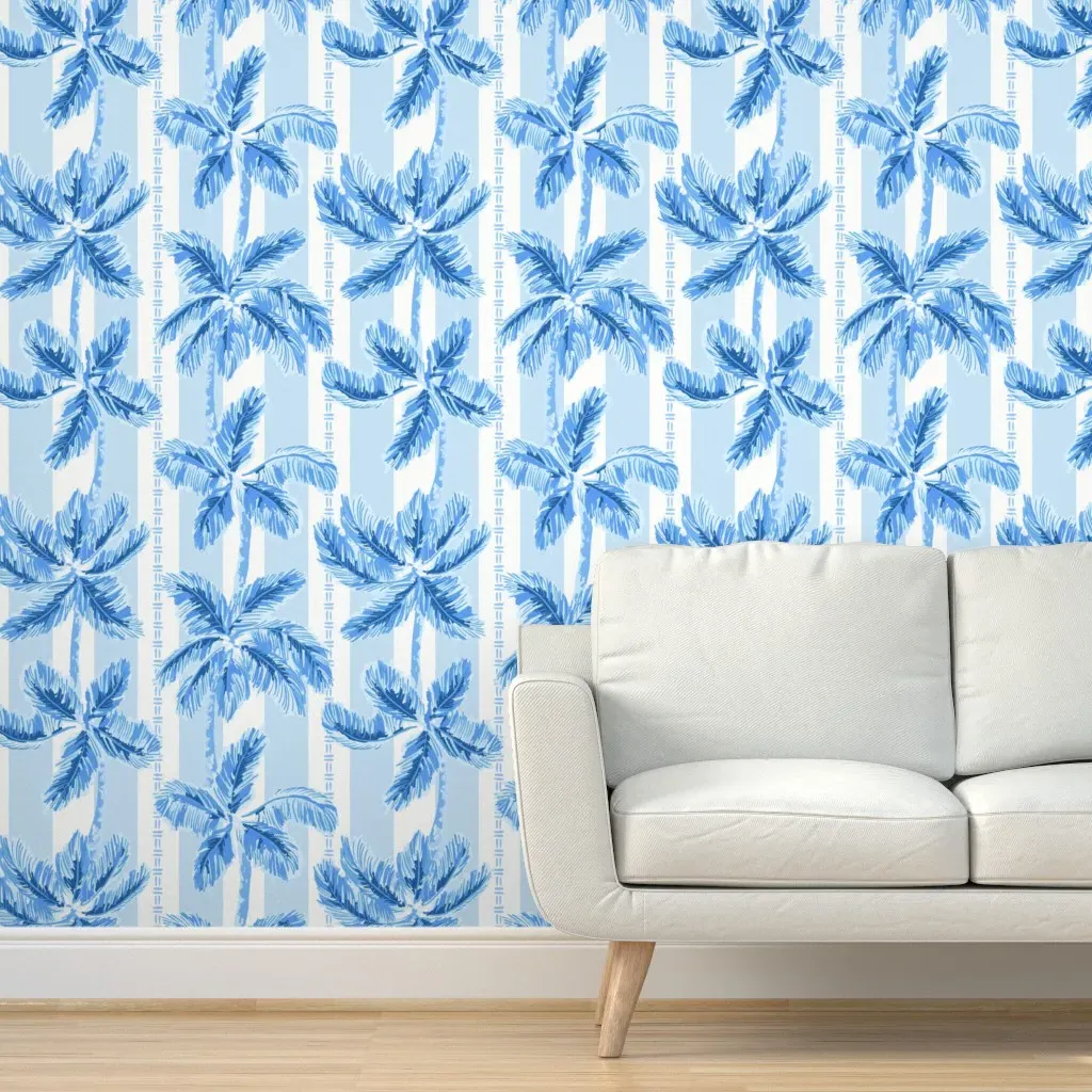 Palm Beach Cabana Stripe Peel and Stick Wallpaper - Blue product