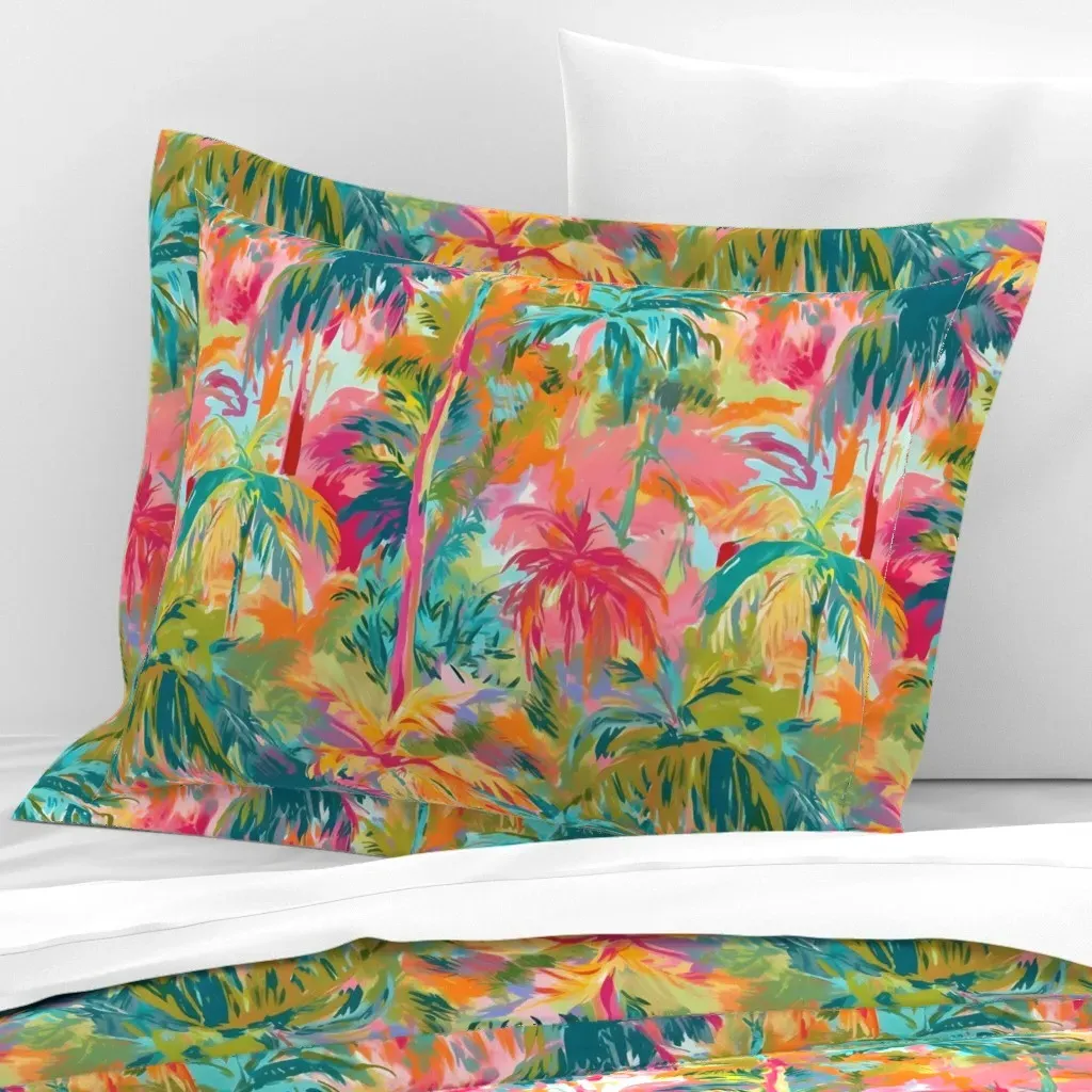Palm Beach Dreamscape Wallpaper - Pink, Cotton Sateen product