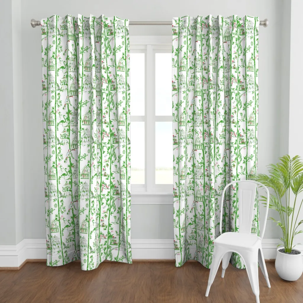 Palm Beach Garden Curtain Panel - Green product