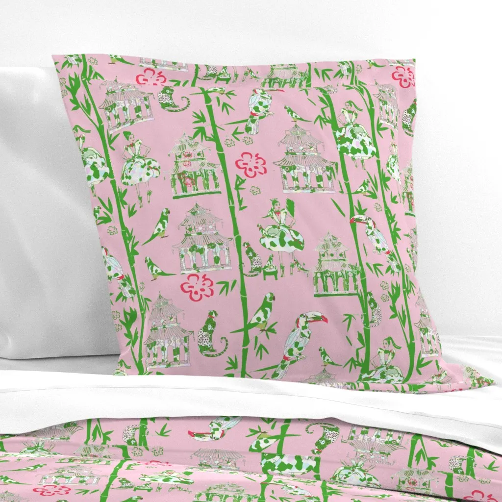 Palm Beach Garden Party Euro Pillow Sham - Green product