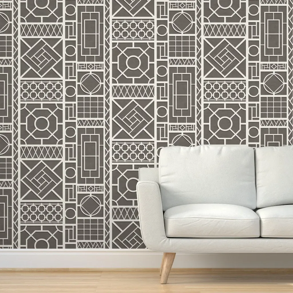 Palm Beach Trellis Peel and Stick Wallpaper - Cream on Chocolate product
